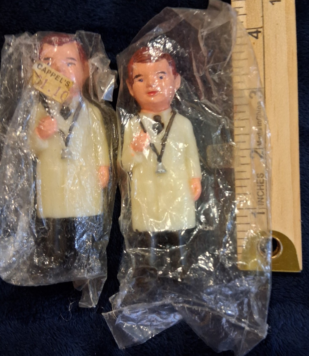 Vintage Lot of 2 NIP Doctor Cake Toppers – Retro Physician / Medical Figurine
