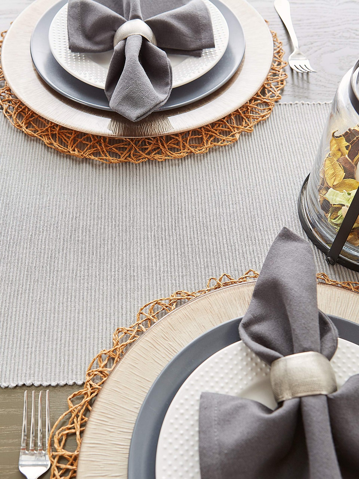 DII Woven Paper Tabletop Collection Holiday or Event D�cor, Round Placemat Set,