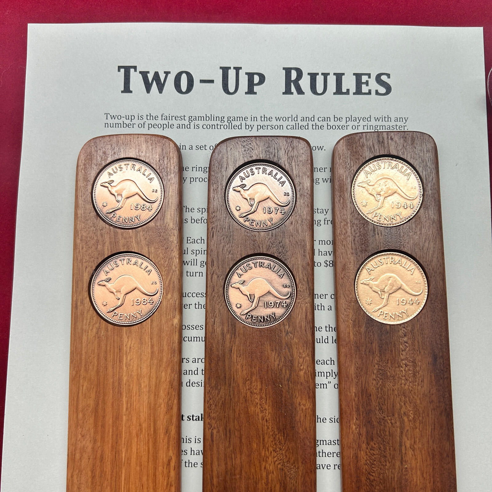 1954 Birthday Wedding Anniversary Gift Present Two-Up Game Australian Pennies