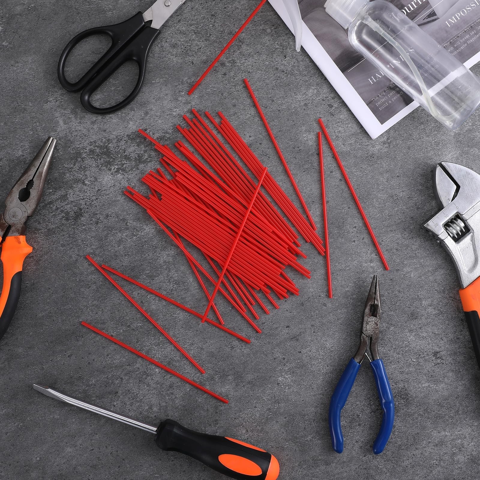 50 Pack Spray Can Straws, Red Plastic Spray Paint Nozzles for Cans, Replaceme