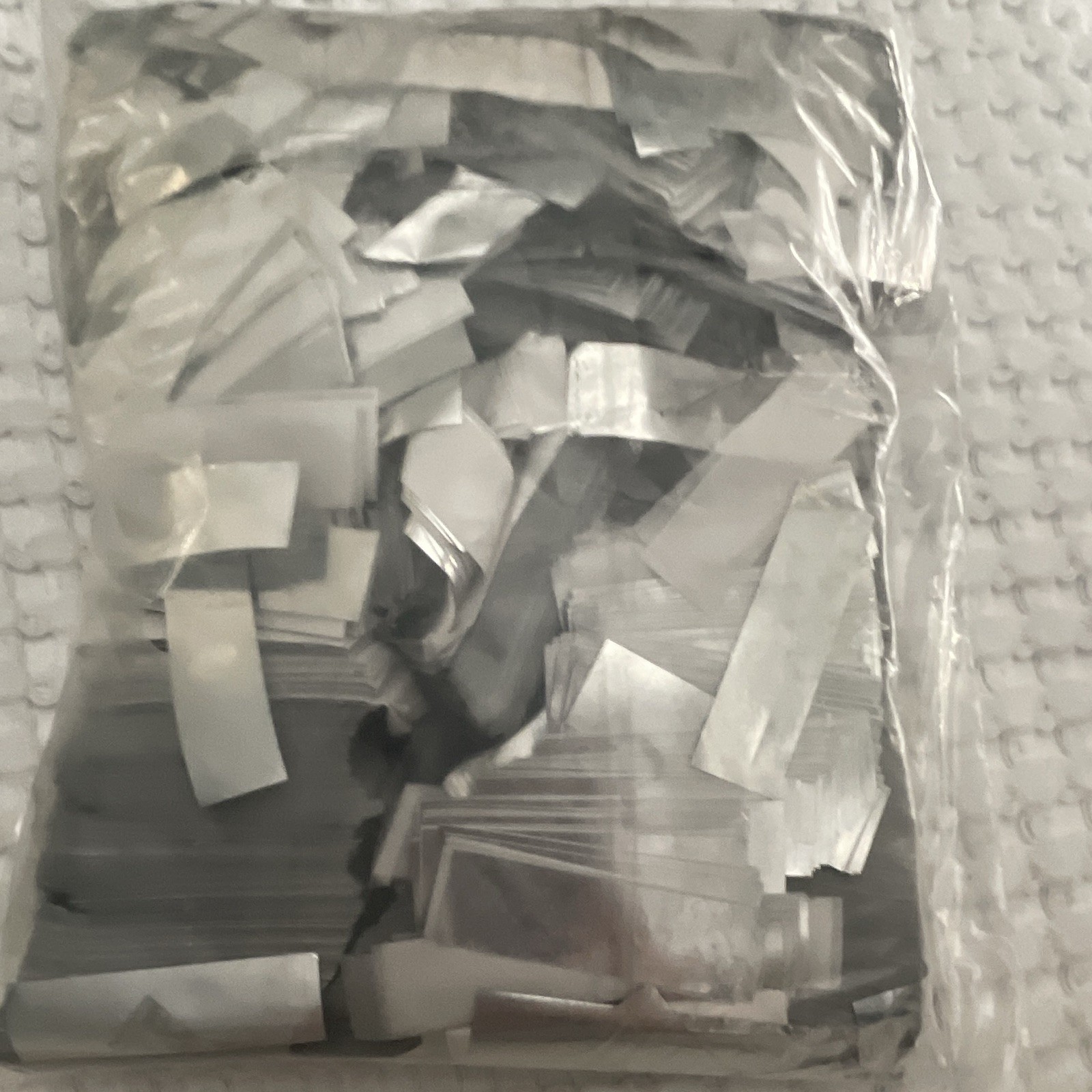 Slowfall Confetti Rectangle bulk bag 55x17mm White/Silver Plastic All Occasion