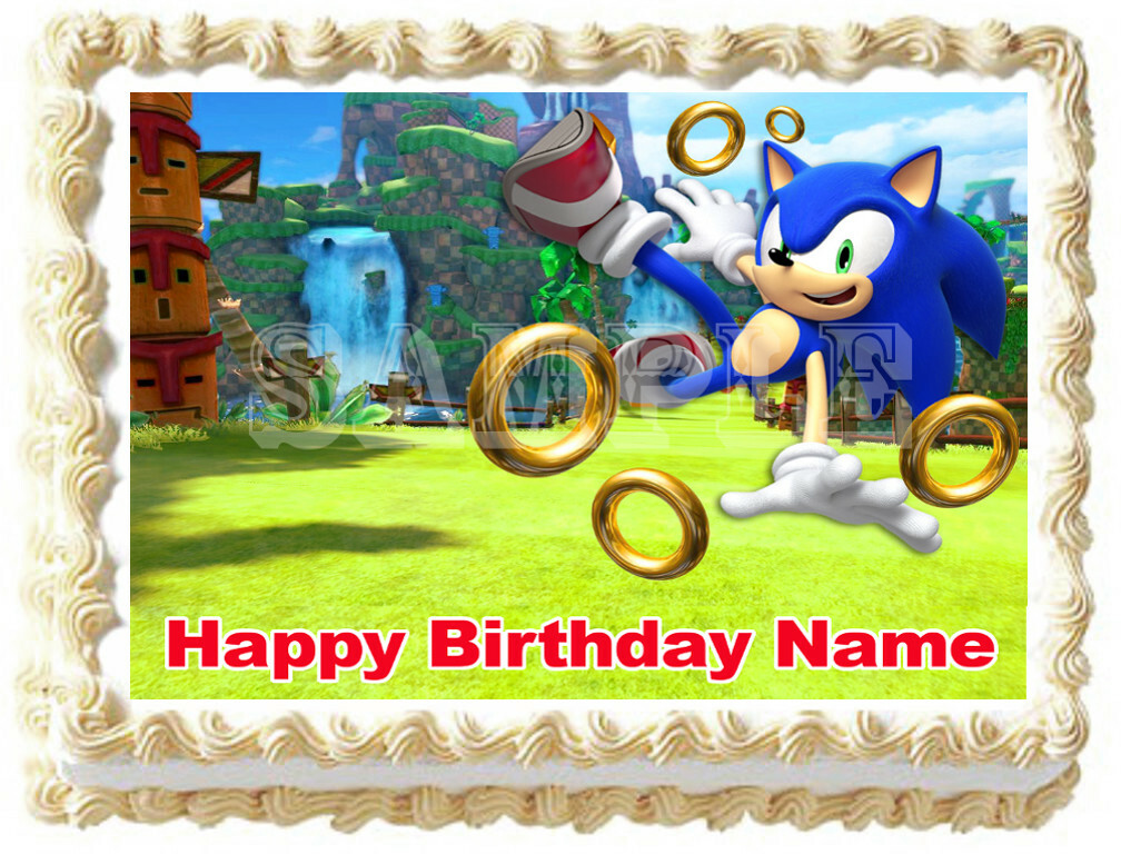 SONIC THE HEDGEHOG Party Edible Cake topper image