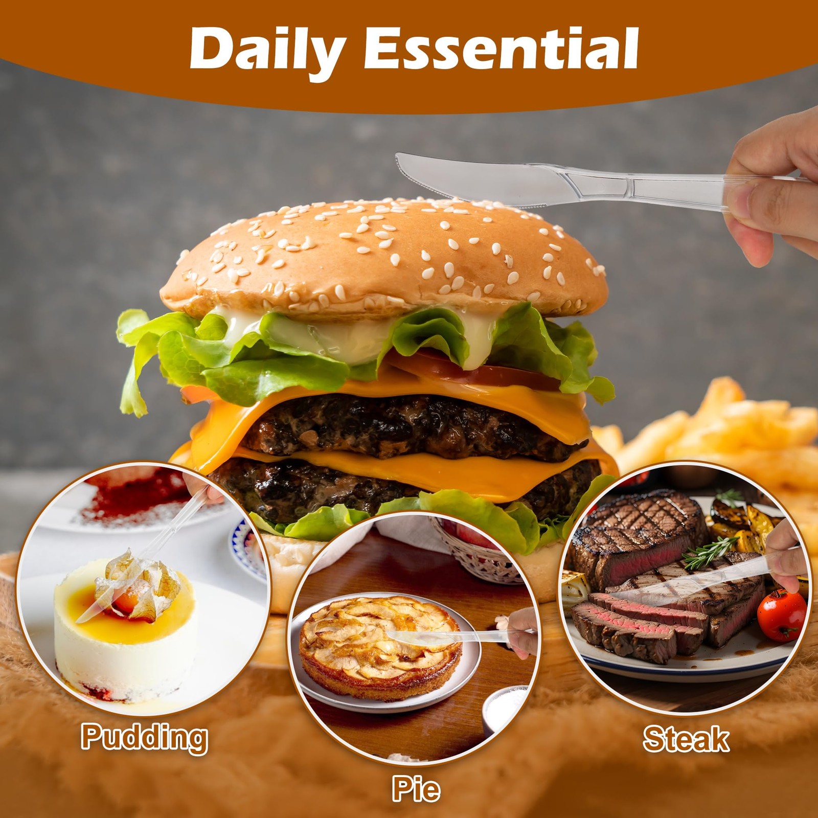 200 Pieces Clear Plastic Knives Heavy Duty Disposable -, BPA-Free, Heat Resis