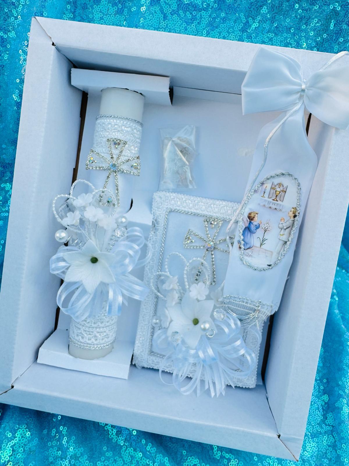 4pcs First Communion Candle Sets English Boy/Girl vela de comunion