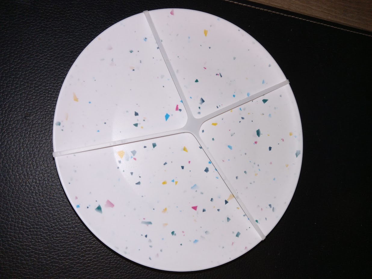 Set of 4 Confetti multi-color Dessert Salad Birthday Cake Plates NEW Melamine