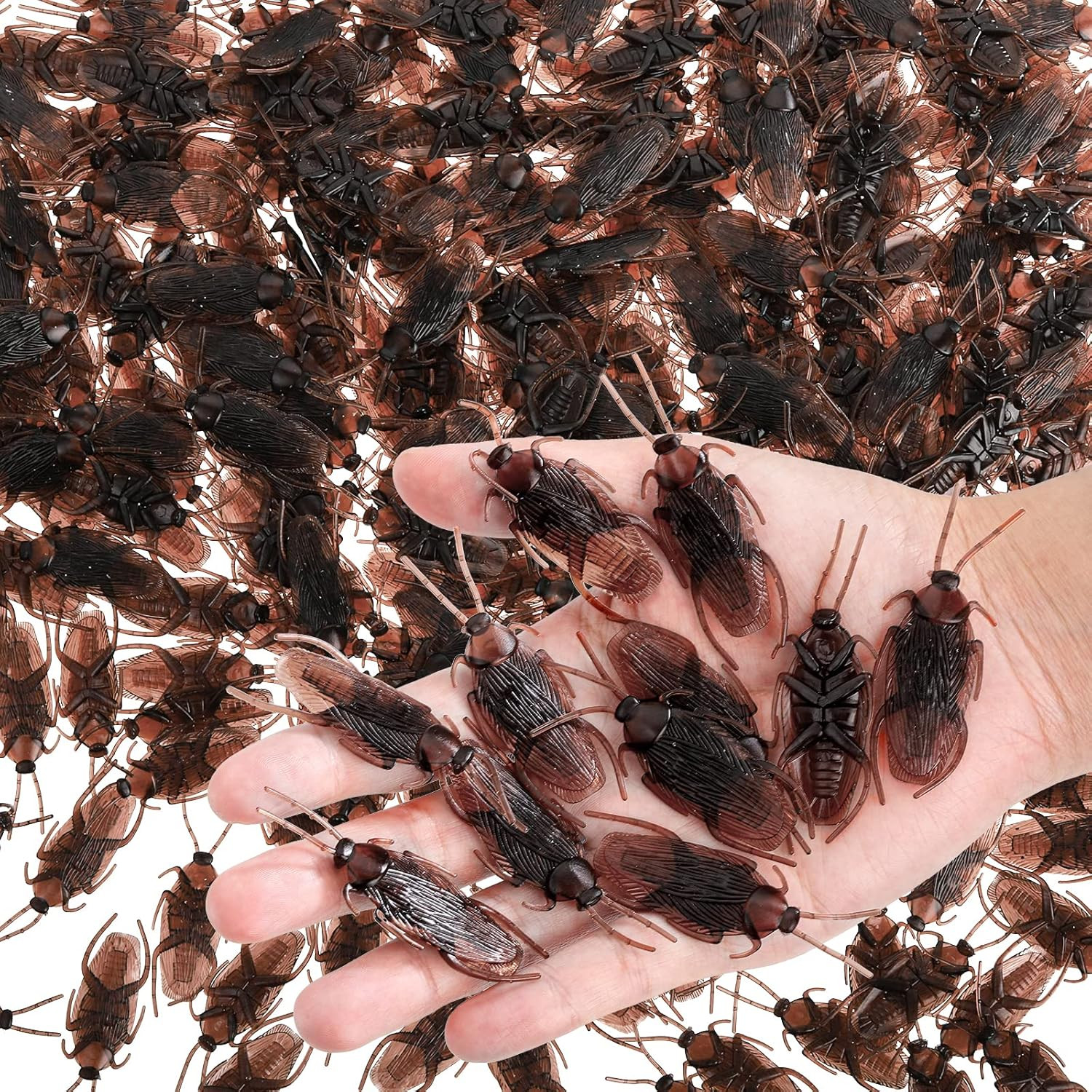 300 Pack Fake Roaches, Realistic Plastic Roach Bugs, Fake Prank Simulated Cockro