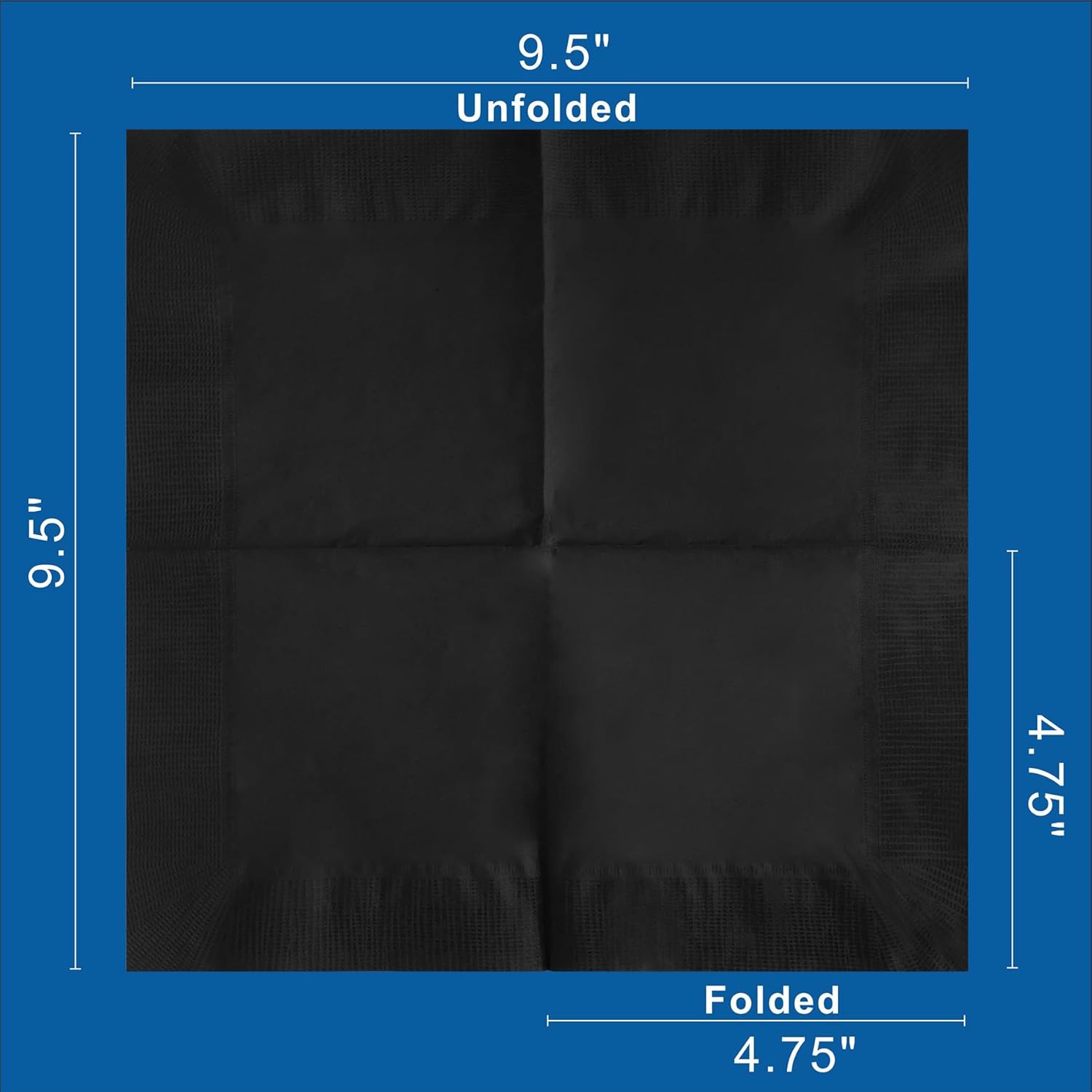 400 Count Black Cocktail Napkins, 4.75×4.75 Inch 2-Ply Disposable Paper Napkins,
