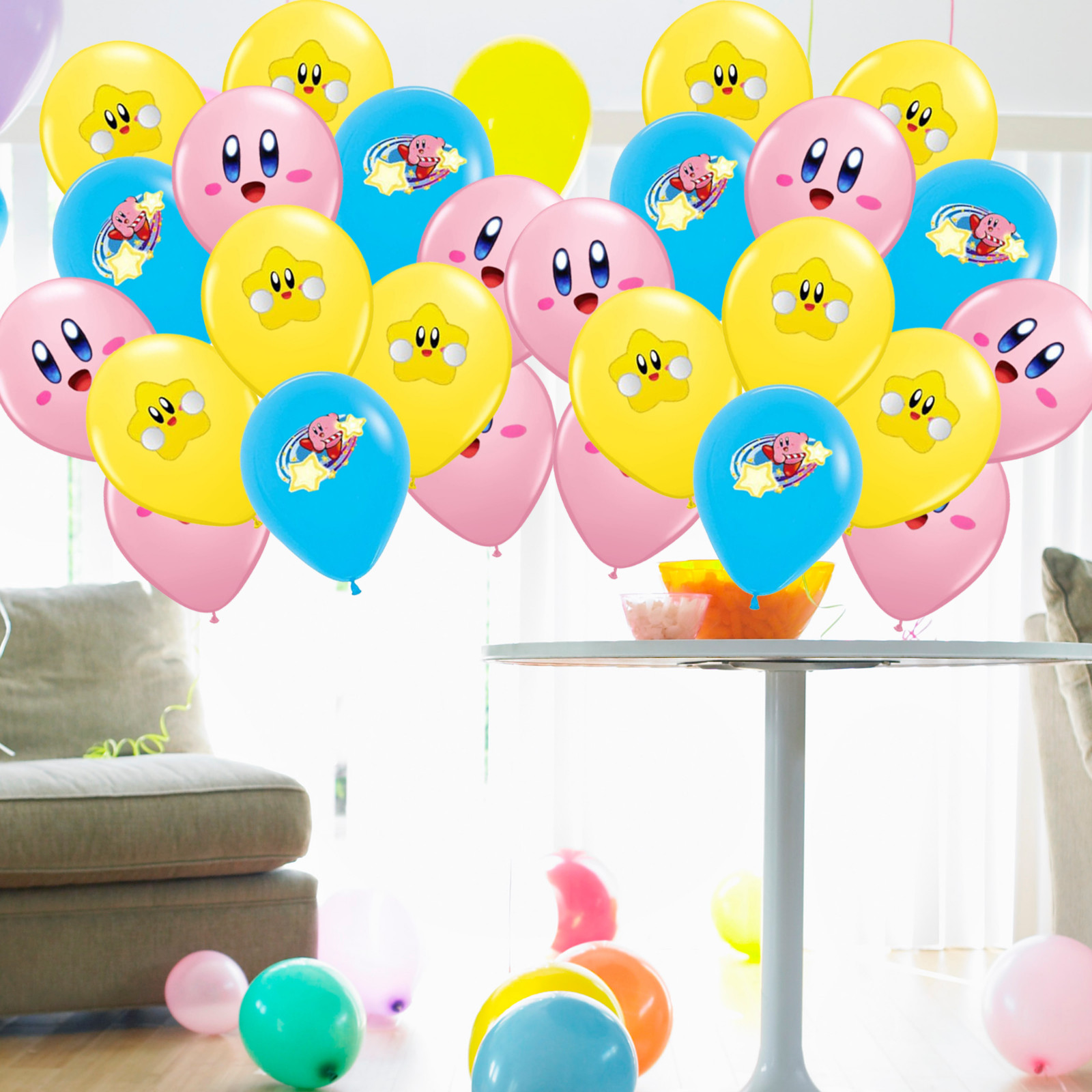 KIRBY STAR GAME pink foil balloon birthday party supplies centerpiece decoration