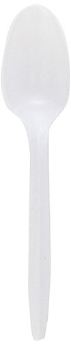 1000 Medium Weight White Polypropylene Spoons Bulk Disposable Cutlery