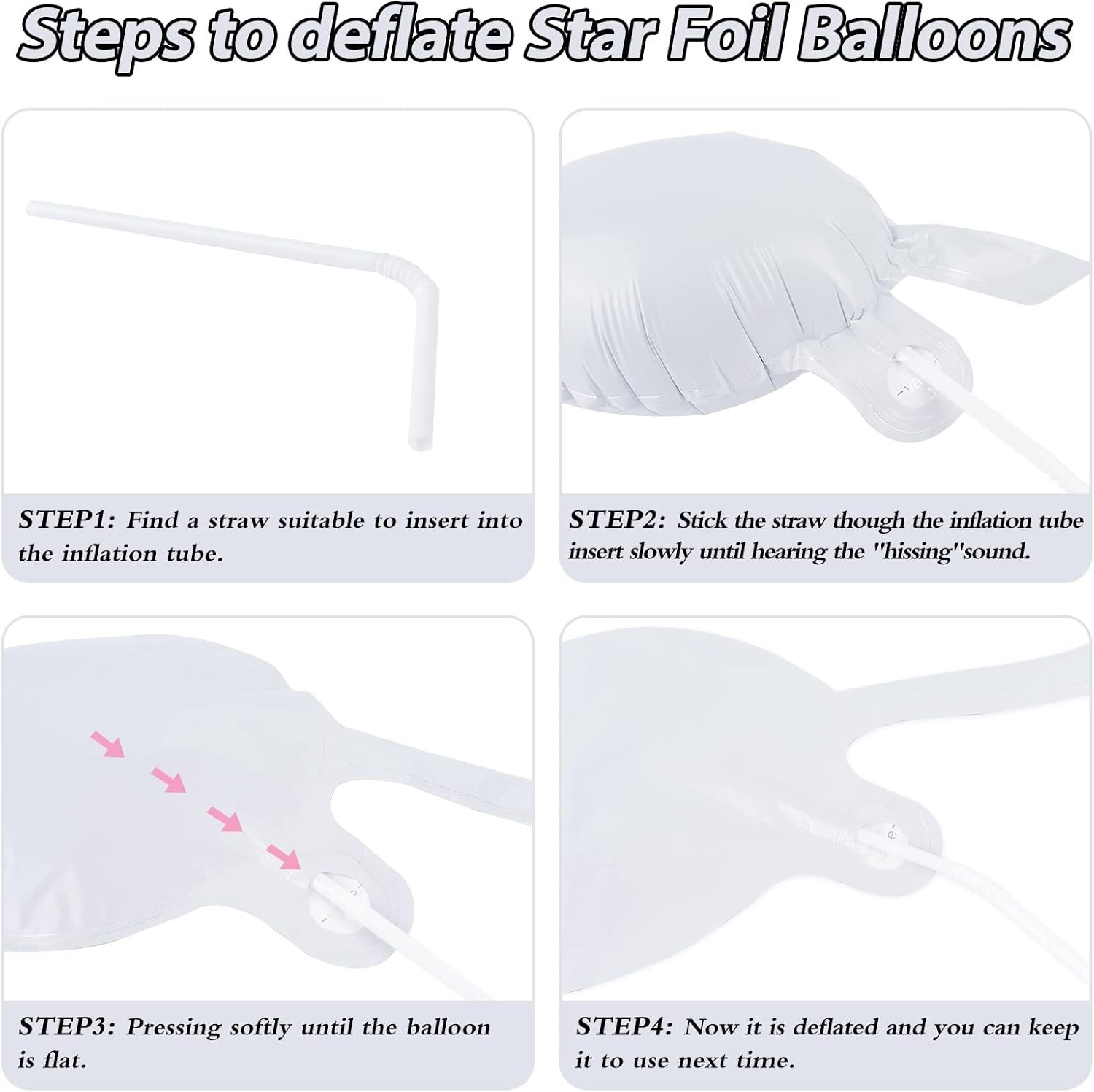 60 Pcs Star Balloons Foil Explosion 12 Point Cone Balloon Magic Balloon Large