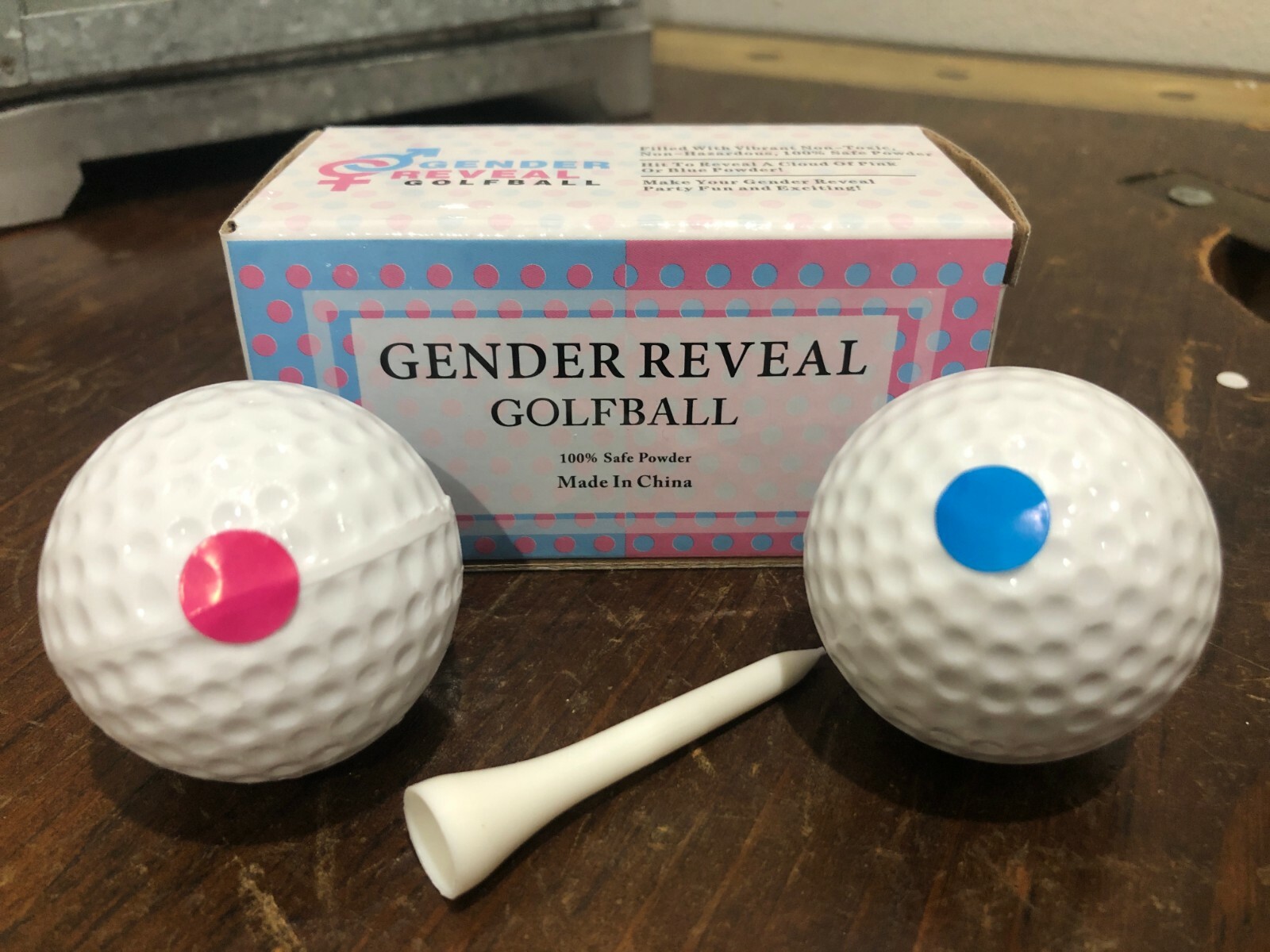Gender Reveal Exploding Golf Ball 2 Pack Pink and Blue Balls Baby Boy and Girl