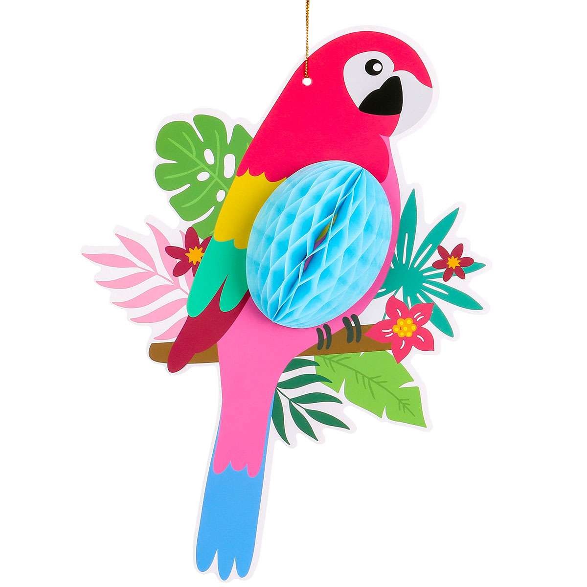 6pcs Tropical Bird Hanging Decoration Parrot Paper Hawaiian Party Bar Wall Decor