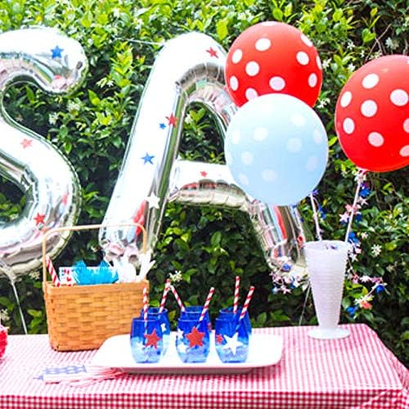 American Flag Red Blue White Paper Straws, 100 Straws for Memorial Day /4Th of J