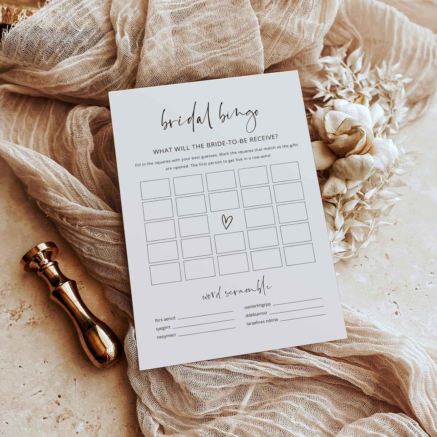 Gardencity Bridal Shower Bingo, Bridal Shower Game for 50 Guests, 50 Cards