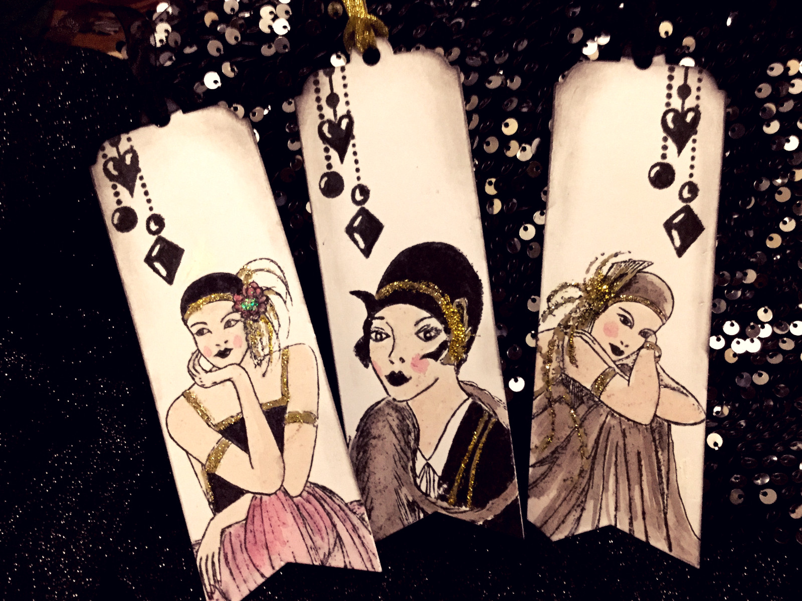 Handmade Luxury Art Deco Lady Bookmarks – Gift/Favours