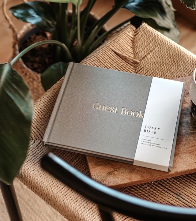 Linen Guest Book Elegant Party Shower Wedding Funeral 100 Pages Any Occasion New