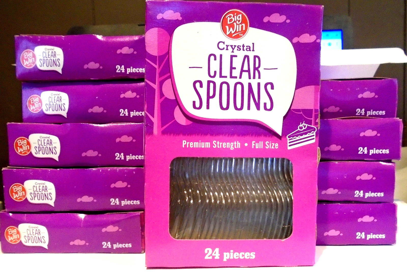Disposable Clear Plastic Spoons Premium strength – 24ct 10-PACK 240 Total