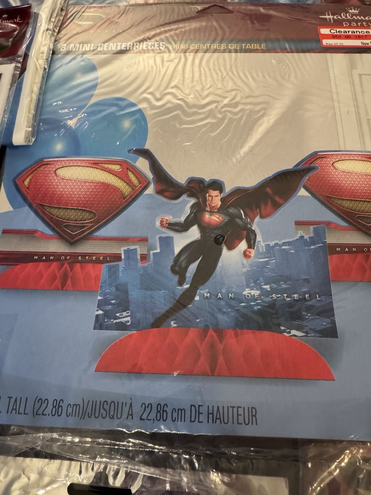 220 Pcs Superman Birthday Party Supplies Decoration Plates Napkins Table Cover