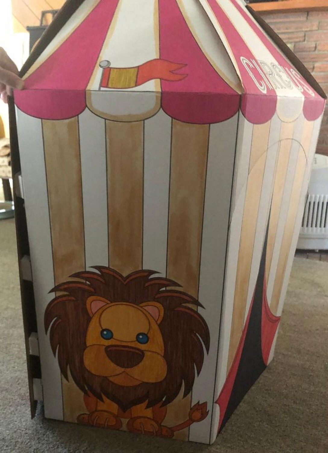Carnival Circus Playhouse Cardboard Stand-Up Coloring Craft Fun Play Prop 47″H