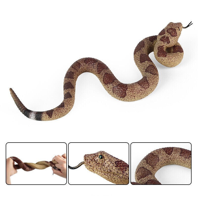 10.5″ Realistic Lifelike Rattlesnake Snake Soft Scary Toy Prank Party Joke Prop