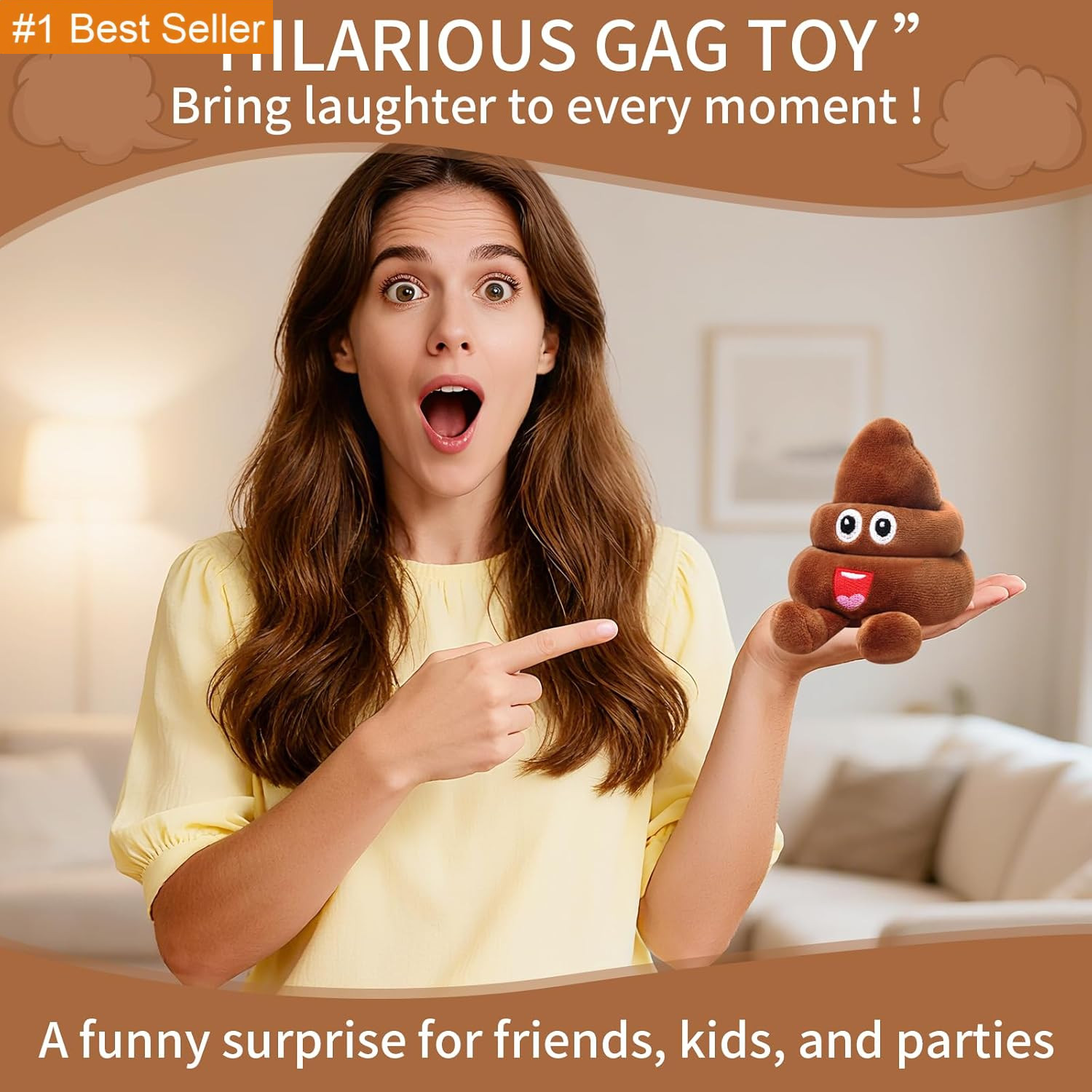 Funny Farting Poop Plush Toy,30 Hilarious Fart Sounds Dammit Pranks Doll,Perfect