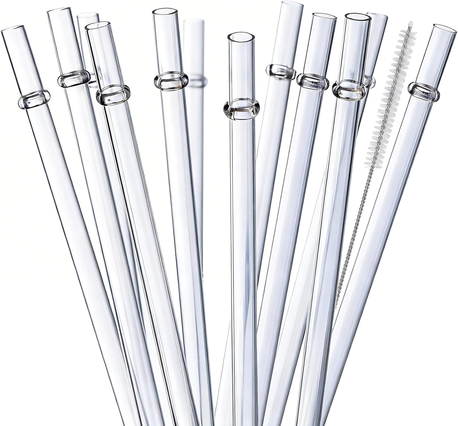 10.5 Inch Tritan Hard Plastic Clear Straws, Long Reusable Clear Replacement T…