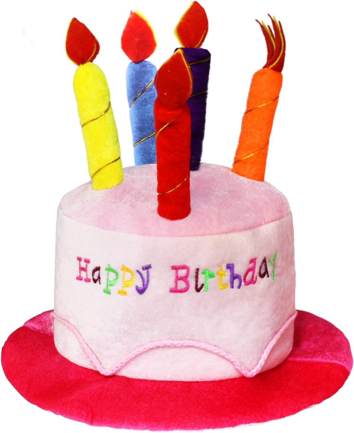 Blue Plush Happy Birthday Cake Hat Unisex Adult Size Fancy Dress Party Hats