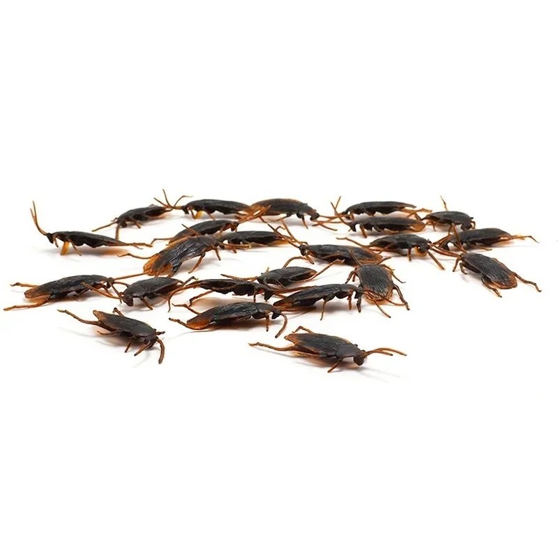 Prank Cockroaches Realistic Cock Roach Rubber Fake Creepy Bugs Gag Toy Joke