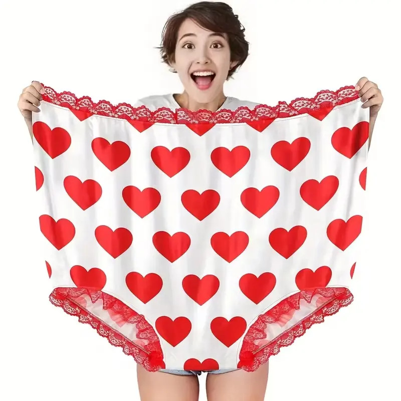 Funny Giant Adult Prank Gift Panties, Leopard Print Lace Trim, Unisex Joke Gift,