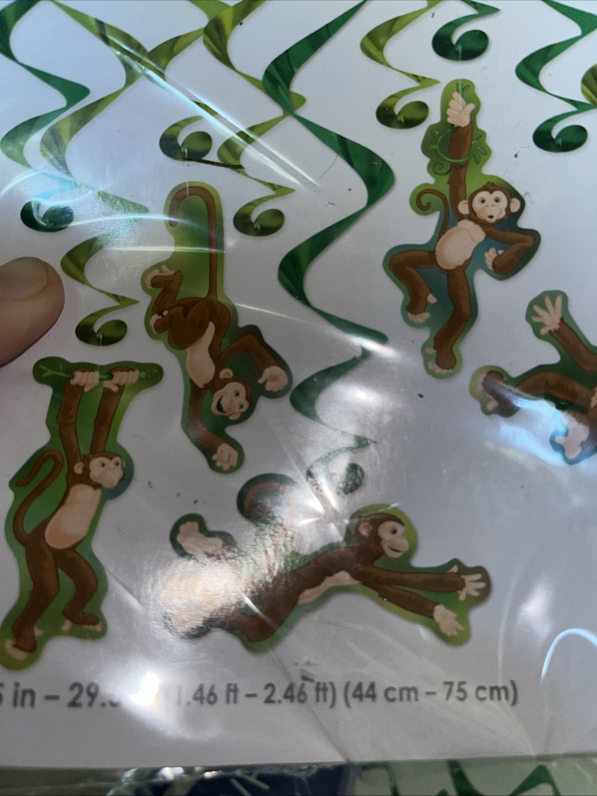 Monkey Whirls – Jungle | Party Supply | Decoration 12 Pk 17.5 In – 29.5 Inches