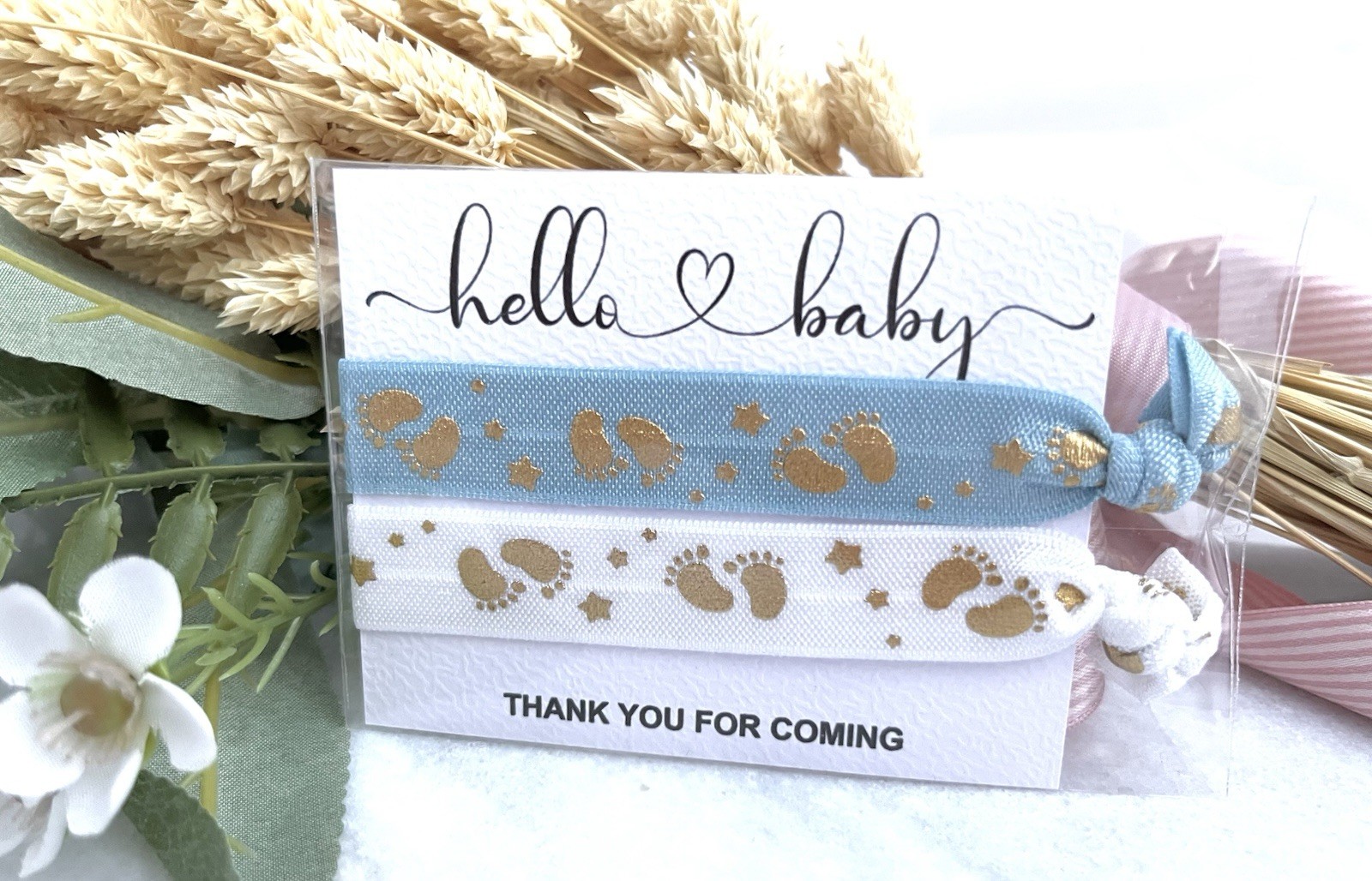 Baby Shower Gender Reveal Party Gift Hair Elastic Wrist Tie Party Favour