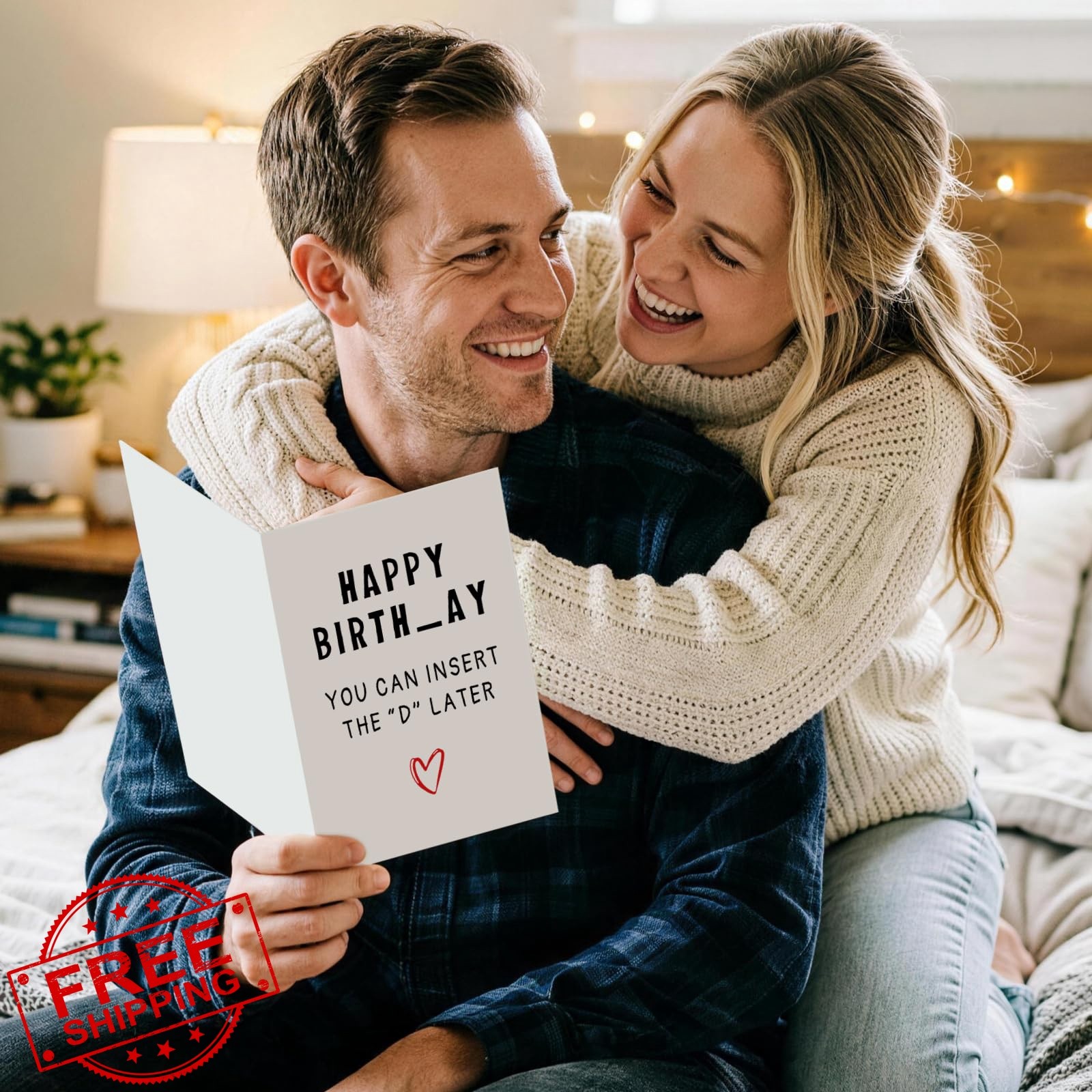 GIFTGRIN White Gag Birthday Card for Men