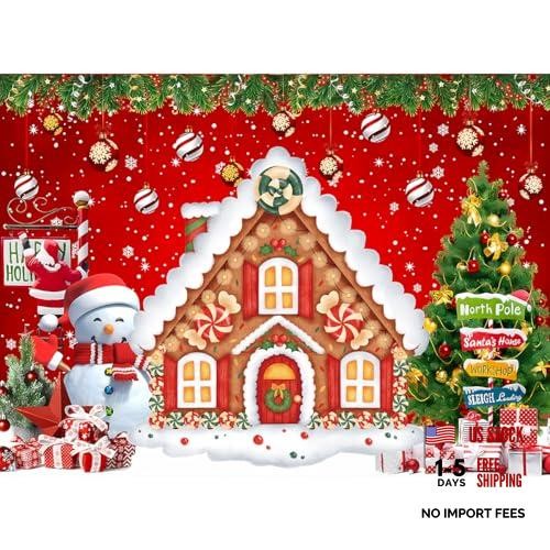 Gingerbread House Backdrop for Wall Photoshoot – 7x5ft – Christmas