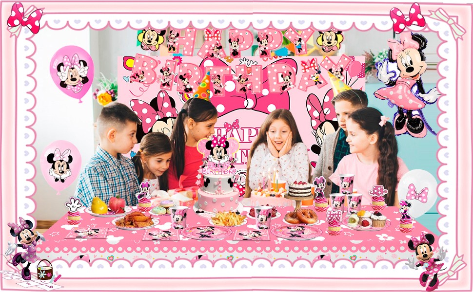 Minnie Mouse Party Supplies 113 Minnie Birthday Party Decoration Balloons Plates