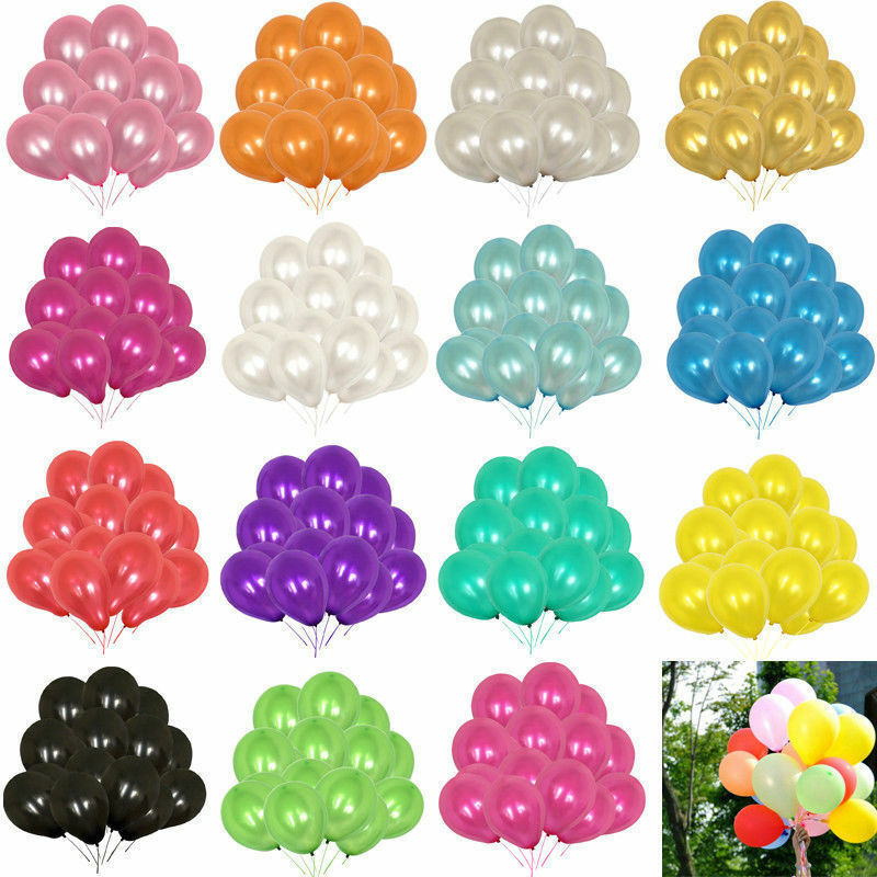 100pc 10″ Multi Colour Latex Pearl Balloons Birthday Wedding Party Decor Balloon