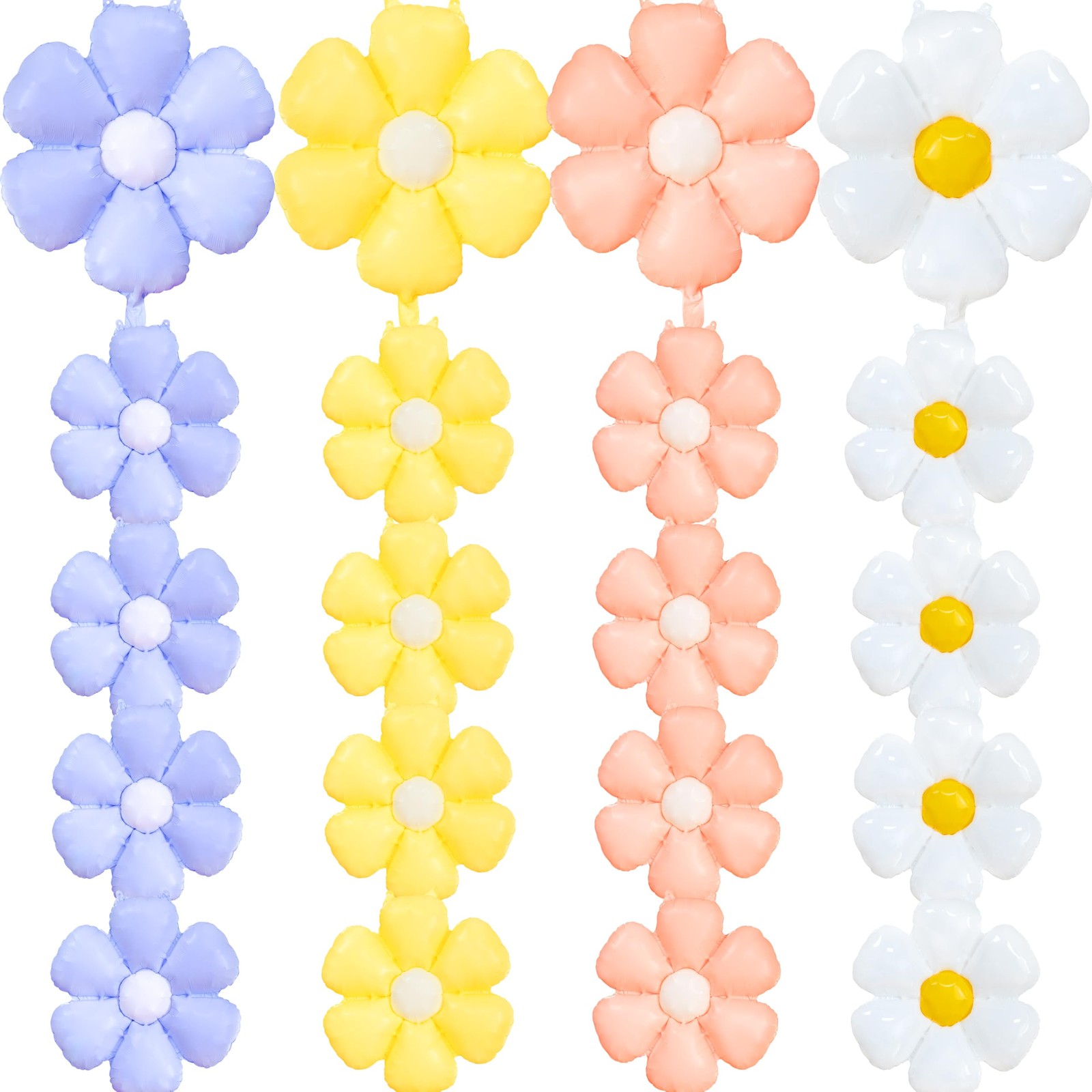 Daisy Flower Balloons,20 Pcs Colorful Foil Daisy Balloons for Groovy Baby Sho…