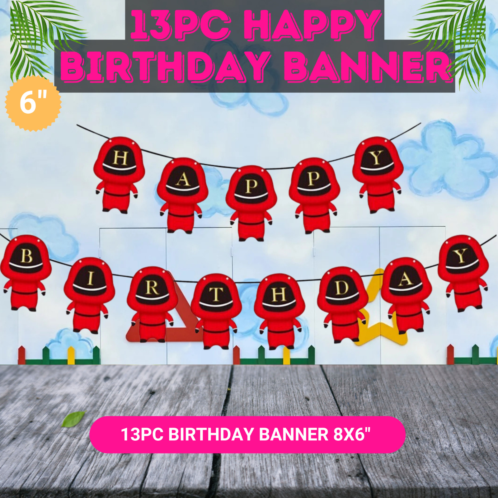SQUID GAMES TABLEWARE PARTY SUPPLIES BIRTHDAY DECORATION BALLOON banner theme