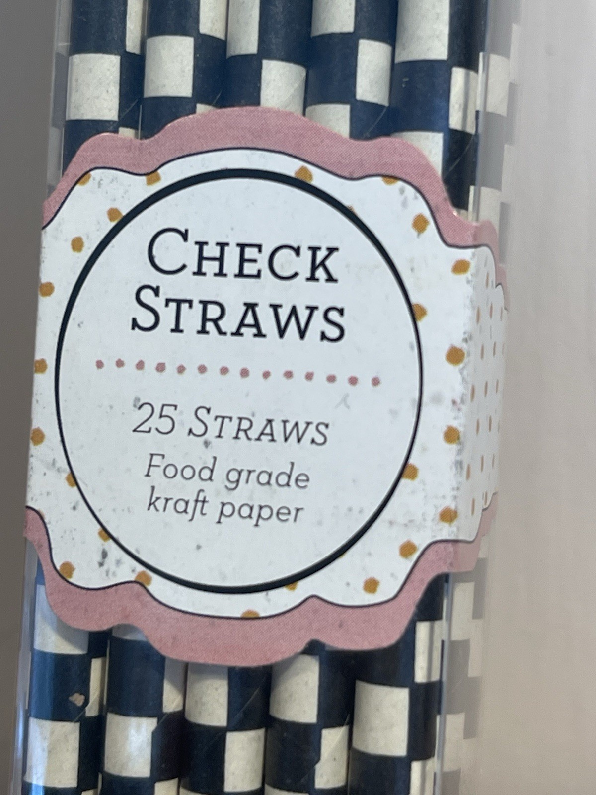 MacKenzie-Childs Courtly Check Paper Straws NIB 25 count for any occasion