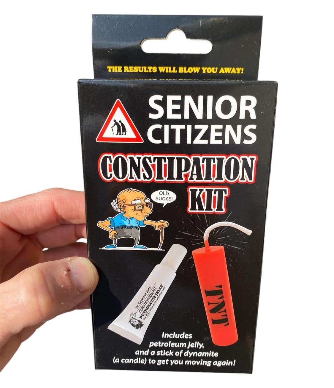 Senior Citizens Constipation Kit – Over the Hill – Old Birthday Gag Joke Gift