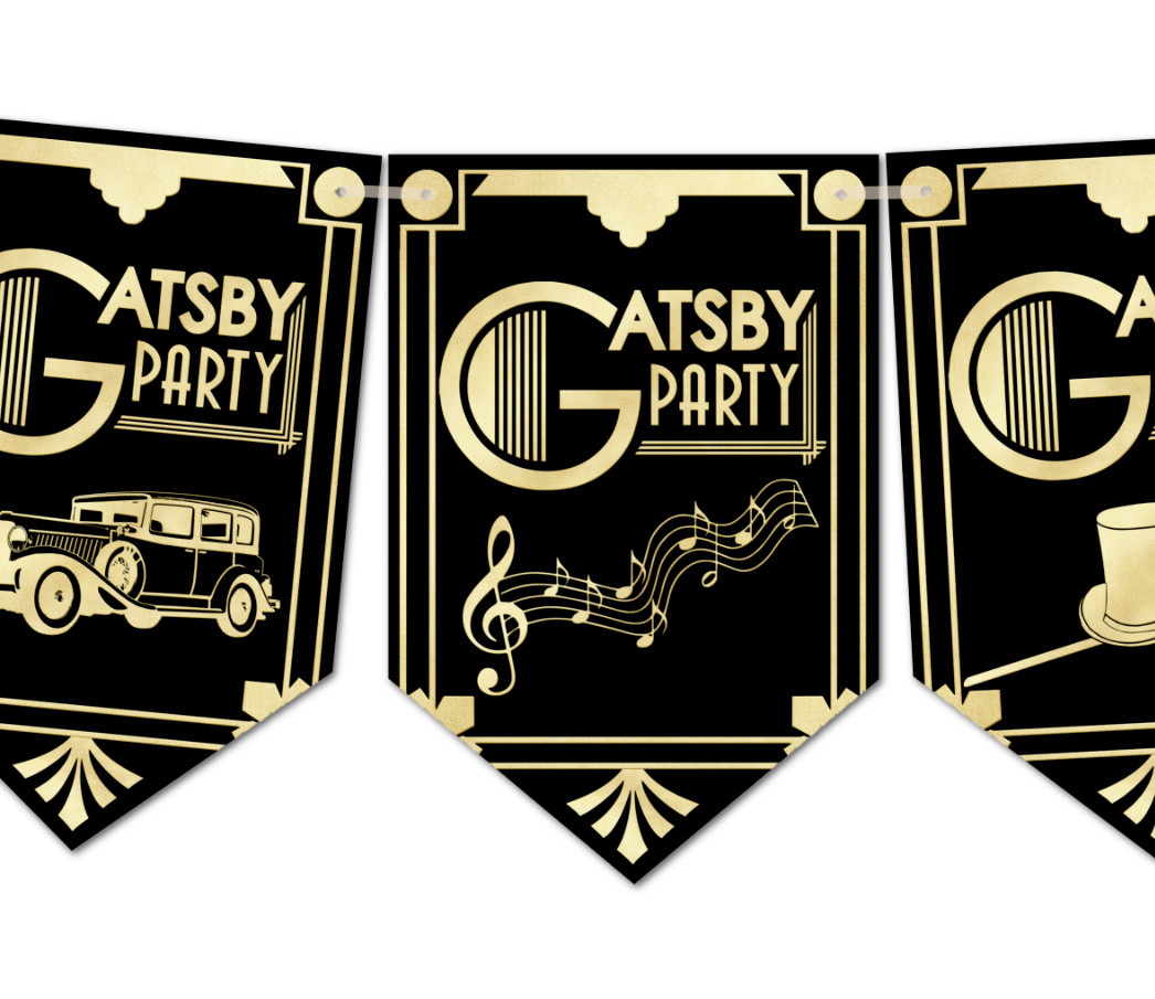 Vintage Gatsby Party Art Deco 1920’s Bunting Party Celebration Bar Decoration