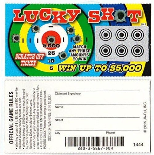 Fake Lottery Ticket Pack: 5 Gag Tickets for Kids & Adults – Prank Fun
