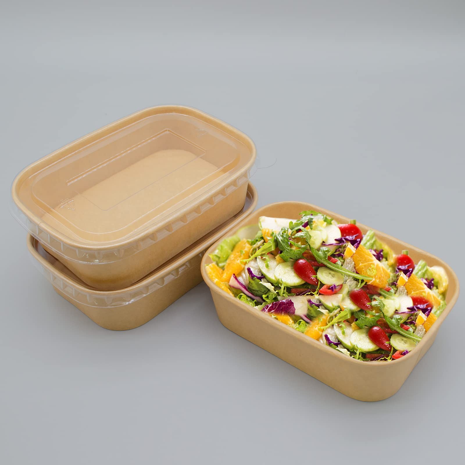 17oz Disposable Food Meal Prep Container with Lids, 50 Sets Paper Acai Bowls …