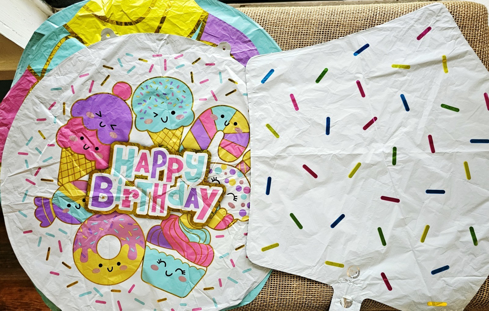 8 Foil Birthday Party Balloons Cupcakes, Ice Cream Cones, Sprinkles 17″-23″