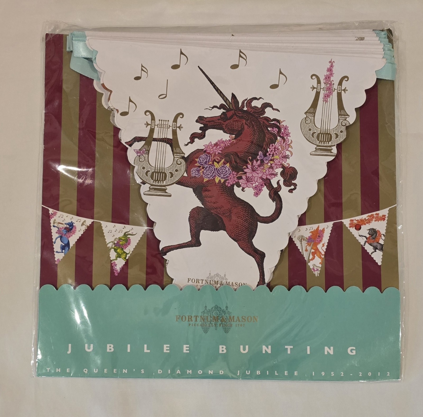 Fortnum & Mason Queens Diamond Jubilee Bunting Paper Ribbon Pennant Banner Flags