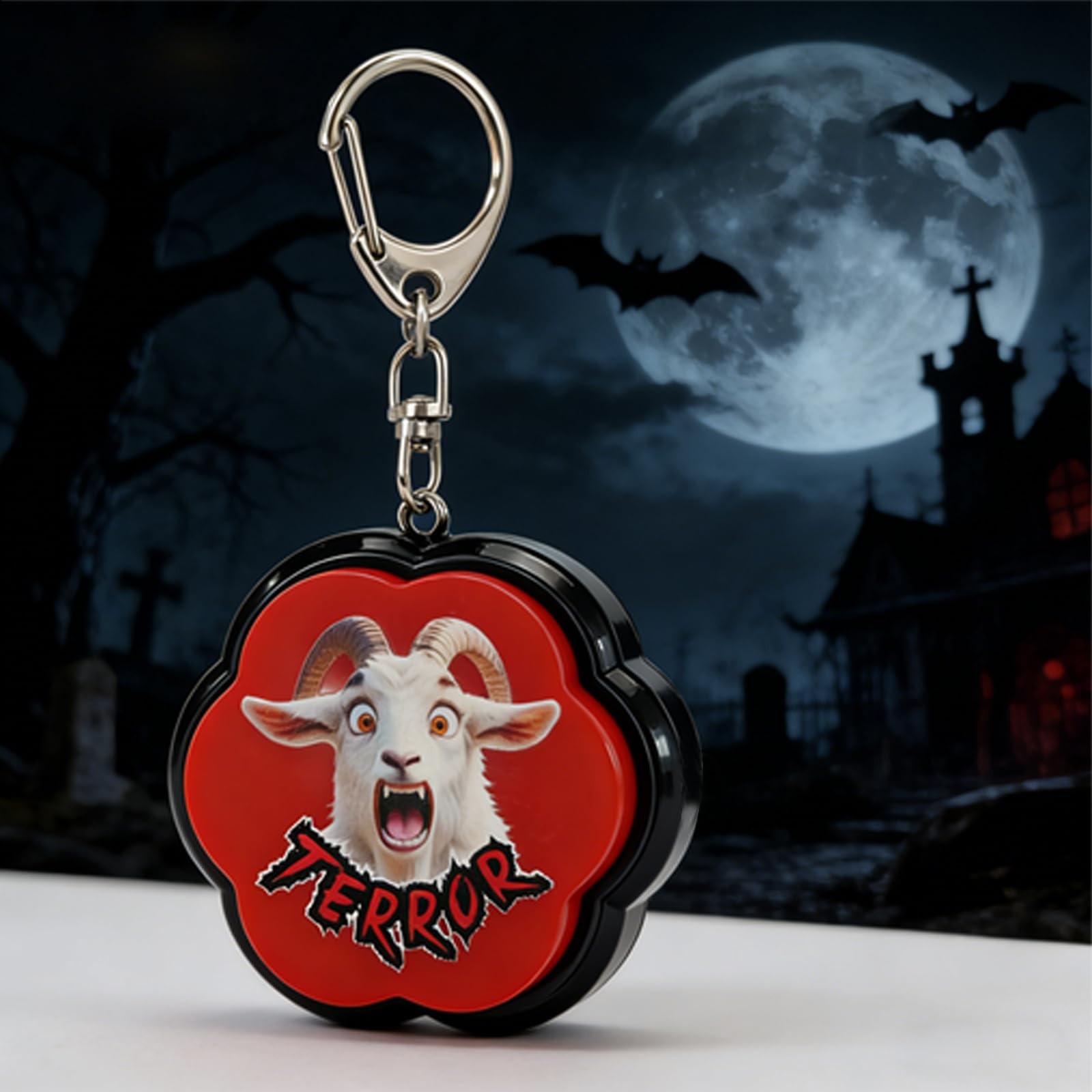 ANLIKY Sound Button Novelty Toy with Keychain & 1Packs, Red Black