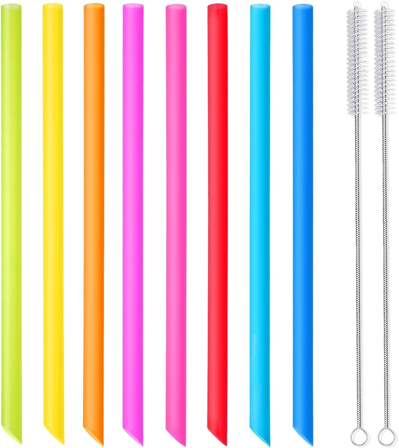 Jumbo Reusable Smoothie Straws Extra Wide Drinking Straw for Milkshake Bobba Tea