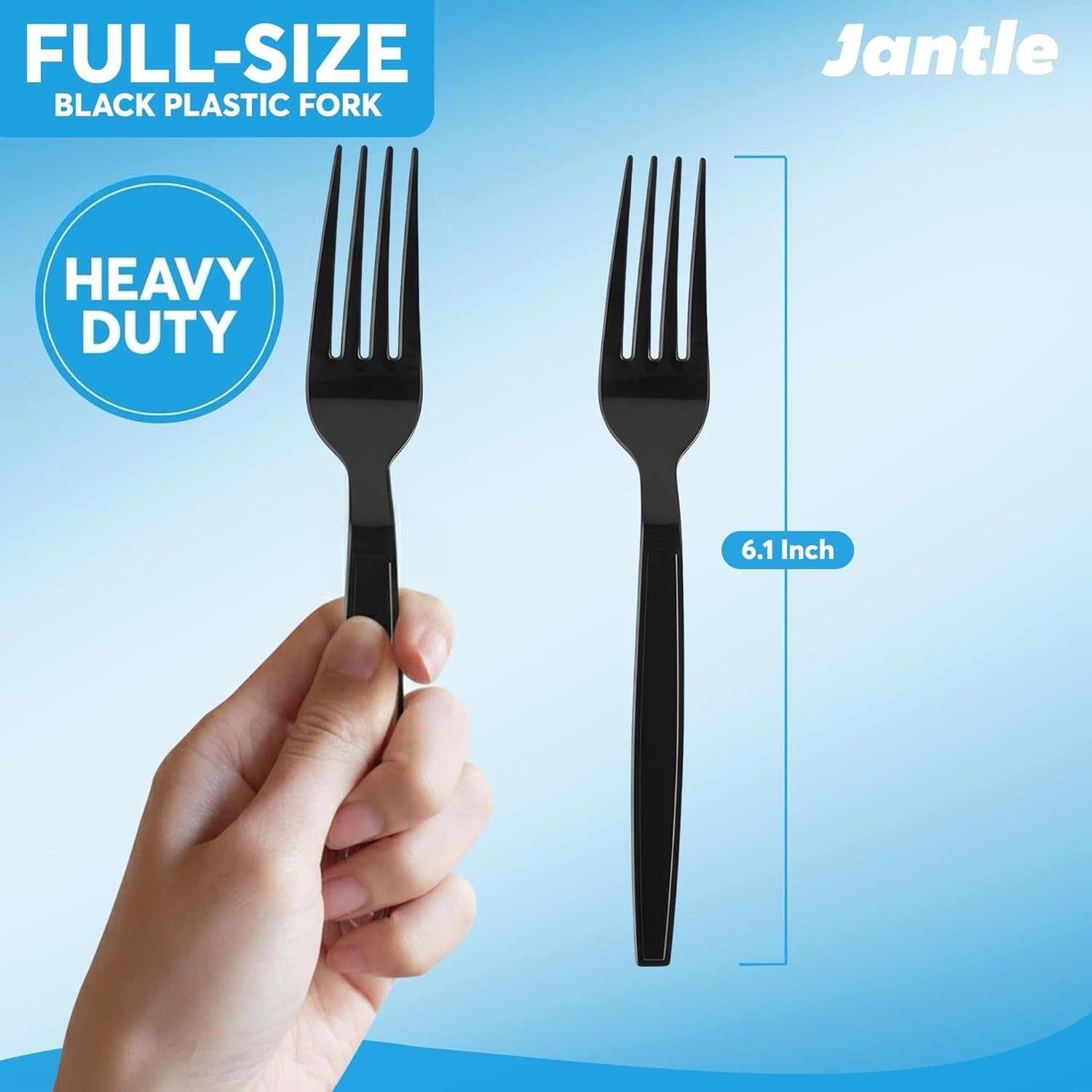 Individually Wrapped Heavy Duty Plastic Forks with Dispenser Box Black