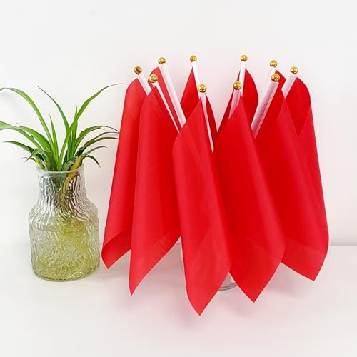 25 Pack Solid Flags – Small Mini DIY DIY Flags – Party Red – Party Red