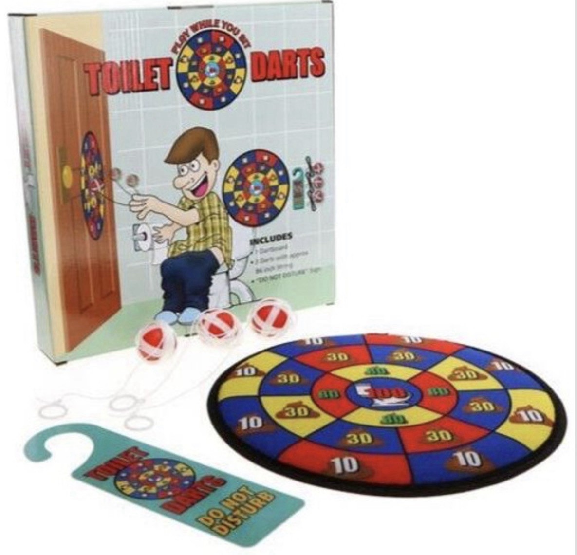 Toilet Potty Darts Game – Poop Turd Target Dartboard -Funny Gag Joke Gift Toy D5
