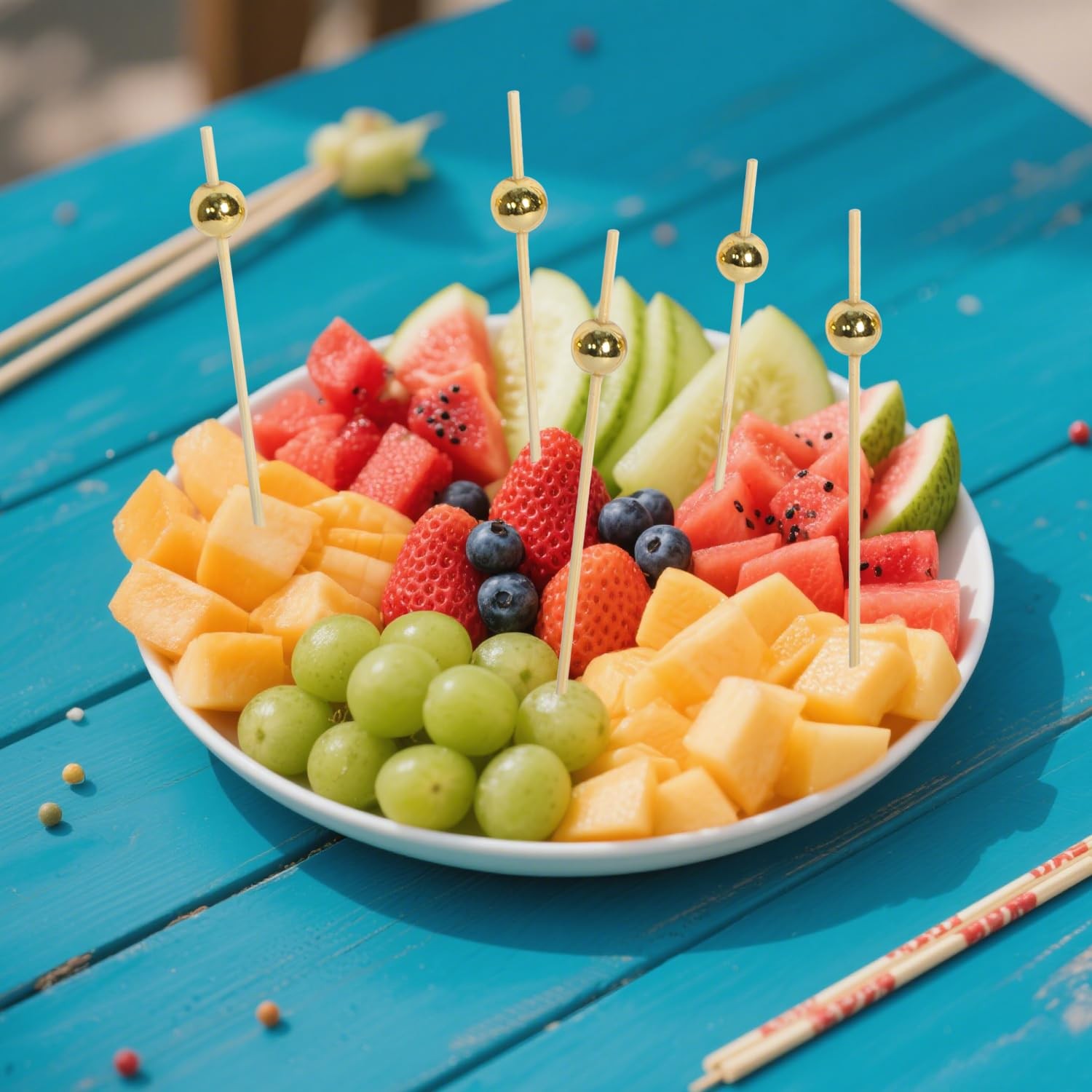 Cocktail Picks, Skewers for Appetizers, 50 Pcs 4.7 Inch Bamboo Cocktail Stick…